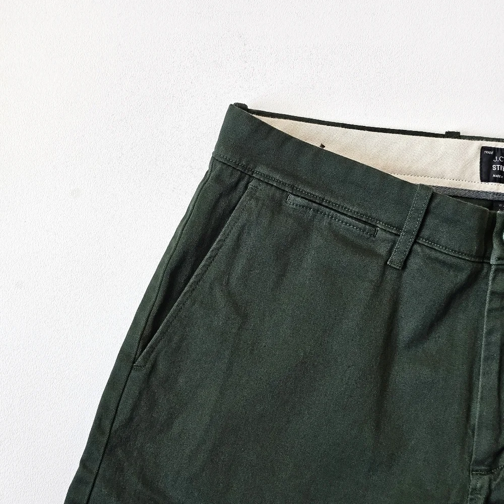 J.Crew Stretch Chino Pants Green Men’s 32x34 Slim Cotton Style E1589